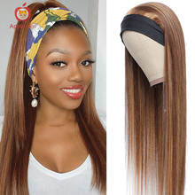 10 to 30 Inch Headband Wig Straight Human Hair Wig Highlight Colored Brazilian Remy Hair Wigs for Women180% Density Applegirl 2024 - buy cheap