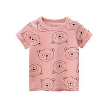 HT Girls Baby Clothing Children Cotton T-Shirts New Arrive 2021 Bear Print Kids Tops Short Sleeve Summer Tee 2024 - buy cheap