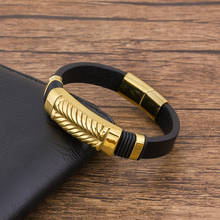 Luxury Trendy Braided Rope Gold Magnetic Black Leather Bracelet Men Charm Bangles Jewelry Accessoris Gift For Friend Boy Friend 2024 - buy cheap