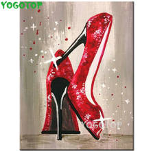 Pintura de diamantes de punto de cruz 5d, tacones altos rojos, bordado de diamantes completo, Cuadrado y redondo, imagen de mosaico 3d diy, almaznaya YY4731 2024 - compra barato