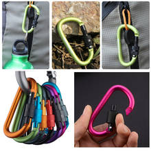 2Pcs Aluminum Carabiner D-Ring Key Chain Clip Locking Type D Quickdraw Carabiner Bottle Buckle Travel Kit Camping Equipment 2024 - buy cheap