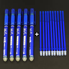 5pcs Erasable Pen + 10pcs Erasable Refill 0.5mm Blue Black Ink Writing Gel Pens Washable School Office Stationery Supplies 2024 - buy cheap