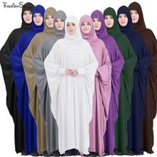Vestido largo con capucha de Abaya Jilbab para mujeres musulmanas, vestido de cobertura completa, Hijab árabe, Burqa islámico, velo de Khimar, vestido suelto de ramadán de Niqab 2024 - compra barato
