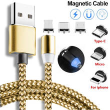 Магнитный кабель Micro USB 1 м для iPhone, Samsung, Android, быстрая зарядка USB Type C, Магнитный зарядный провод, шнур 2024 - купить недорого