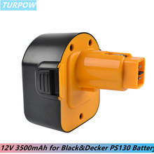 Turpow-batería eléctrica reemplazable para herramienta Black & Decker, 12V, 3500mAh, NiMH, PS130, PS130A, A9252, A9275, HP331, HP331K-2, HP331K 2024 - compra barato