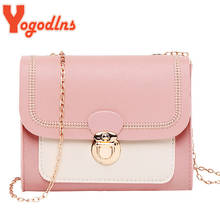 Yogodlns Contrast color Design Women Small Shoulder Bag Chains PU Leather Crossbody Bags Female Travel Flap Small purse 2024 - buy cheap