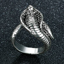 Женское регулируемое кольцо в стиле ретро, регулируемое кольцо в виде змеи и кобры 2024 - купить недорого