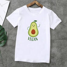 Summer Fashion Unisex T-shirt Cute Cut Avocado Cat Vegan Cartoon Kids T-Shirts  Short Sleeve Print Boys Girls Tops,ooo5352 2024 - buy cheap