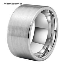Anel de carboneto de tungstênio para casamento masculino, anel grande com acabamento de pincel e pulseira plana 12mm com ajuste confortável 2024 - compre barato