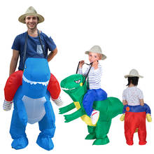 2022 New Riding Inflatable Dinosaur for Kids Adult Children Fancy Dress Green Cute Dino Blow Up Suits 2024 - buy cheap