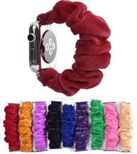 Резинка для волос для Apple Watch Series 5 4 3 2 40 мм 38 мм 42 мм 44 мм нейлоновый мягкий дышащий спортивный ремешок для iwatch series 5 2024 - купить недорого