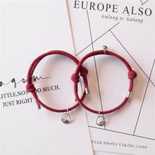 DGW 2pcs/pair Magnet Couple Bracelet Adjustbale Black Red Rope Braslet Paired Best Friend Braclet Lovers Gift Pulsera 2024 - buy cheap