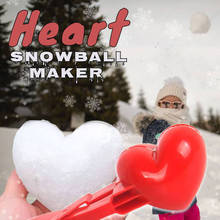 Coração snowball maker inverno plástico snowball maker clipe crianças ao ar livre areia neve bola molde brinquedos luta clipe de brinquedo 2024 - compre barato