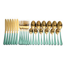 Tablewellware 24 Pcs Cutlery Tableware Gold Spoon Set Stainless Steel Cutlery Set Kitchen Forks Knives Spoons Dinnerware Set New 2024 - buy cheap