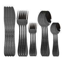 20Pcs Black Cutlery Set 304 Stainless Steel Dinnerware Knife Dessert Fork Spoon Dinner Tableware Western Kitchen Silverware Set 2024 - buy cheap