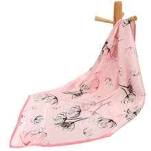 100% lenço de seda pura flor lenço feminino lenço de cabelo feminino luxo lenço de seda natural praça bandana milho papoula 2024 - compre barato