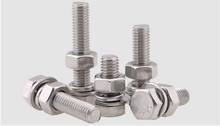 304 stainless steel hex bolt screw nut set M10 M12 M14 M16 Daquan extended screw flat pad spring washer 2024 - buy cheap