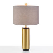 Post Modern Simple Gold Desk Lamp Cylinder Iron Industrial Wind Sample Room Designer Hotel Bedroom Chinese Table Lamp 2024 - buy cheap