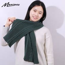 Girls Scarf Wool With Lady Winter Autumn Soft Long Scarf Female Shawl Knit Striped Women Solid Color Scarves High Quality 2024 - buy cheap