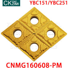 CNMG160608-PM-insertos de carburo YBC151, herramienta de torneado externo, CNC, corte, procesamiento de metal, CNMG para acero, CNMG160608-PM YBC151 2024 - compra barato