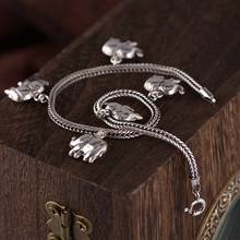 FNJ 925 Silver Bracelet for Women Jewelry Fox Tail Chain Original S925 Sterling silver Bracelets Lock Charm Elephant 2024 - buy cheap