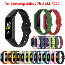 Pulseira de silicone para samsung, pulseira de silicone macia para substituição esportiva, acessório inteligente para samsung galaxy fit 2 2024 - compre barato