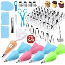 72 Pcs Russian Piping Tips Set Cake Cupcake Decorating Supplies Kit DIY Baking Tools for Cake Cupcake Biscuit Cookies Dessert 2024 - buy cheap