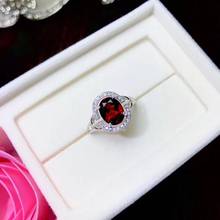 New style red garnet gemstone ring with silver for women jewelry   good cut wine red color birthday party anniversary gift 2024 - buy cheap