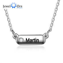 JewelOra Personalized Birthstone Stainless Steel Pendant Necklace Custom Engraving Name Kids Children Necklaces Choker Jewelry 2024 - buy cheap