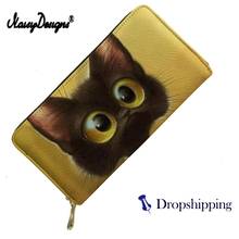 NOISYDESIGNS Luxury Women Wallets Cute Cartoon Cats Print Wallet Ladies Leather Phone Purse Holders for Females Clutch Money Bag 2024 - buy cheap