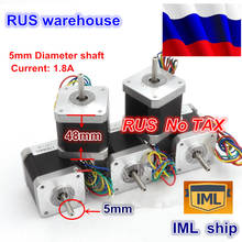 Motor paso a paso 17HS8401 NEMA17, 48mm de longitud, 78Oz-in, CNC, 1,8a, 12-24VDC, para enrutador CNC e impresora 3D, envío desde Rusia, 5 piezas 2024 - compra barato