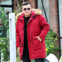 Зимняя мужская куртка для мужчин Зимние Большой Размеры 9XL 10XL; Толстовка с капюшоном и меховой воротник одежда из хлопкового волокна позволяет снять Кепка утолщенная теплая куртка 2024 - купить недорого