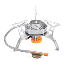 Lixada Camping Stove Foldable Windproof Camping Gas Stove Portable Outdoor Cooking Folding Piezo Ignition Gas Stove with Box 2024 - buy cheap