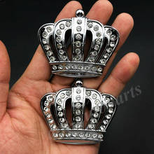 Corona de cristal de Metal para motocicleta, emblema VIP de lujo con diamantes de imitación, pegatina para motocicleta, 2 uds. 2024 - compra barato