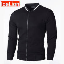 IceLion 2020 New Turn-down Collar Jacket Men Fashion Double Zipper Cardigan Coat Spring Spring Casual Solid Slim Fit Windbreaker 2024 - buy cheap