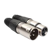 2022 New 1 Pair XLR 3 Pin Male Plug + Female Jack Microphone MIC Connector Adapter 2024 - buy cheap