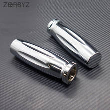 ZORBYZ Motorcycle 7/8" 22mm CNC Chrome aluminum Handlebar Hand Grips For Harley Honda Suzuki 2024 - buy cheap