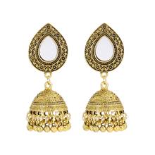 Retro Bollywood Oxidized Earrings Womens Ethnic Gold Silver-Color Plated Afghan Bell Tassel Jhumka Indian Earrings Wedding Jewel 2024 - buy cheap