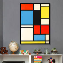 Classic Geometry Line Red Blue Yellow Composition Canvas Painting Abstract Posters and Prints Wall Art Pictures for Home Decor 2024 - buy cheap