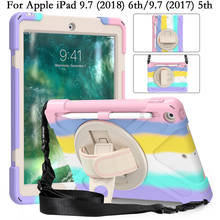 Capa de silicone resistente a impactos colorida com alça de ombro, capa com suporte giratório para ipad9,7, ipad 9.7, 2018, 5ª e 6ª, ipad6, ipad5 2024 - compre barato