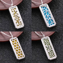 Rectangle Magnetic Pendant Stainless Steel Aromatherapy Essential Oil Diffuser Perfume Locket Honeycomb Style Necklace Jewelry 2024 - buy cheap
