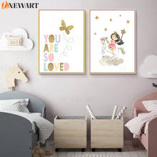 Nursery Fairy Wall Art Canvas Painting Poster Baby Girl Cartoon Picture Kids Bedroom Decoration Pictures No Frame Prints Room 2024 - buy cheap