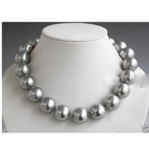 Collar de perlas de concha de Mar del Sur gris para mujer, collar redondo de 18 ", estilo Noble de boda 2024 - compra barato