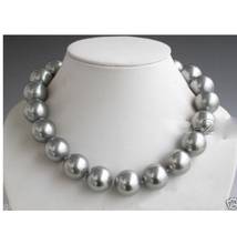 Rare Huge 18mm Gray South Sea Shell Pearl Round Necklace 18" women wedding Noble style 2024 - buy cheap