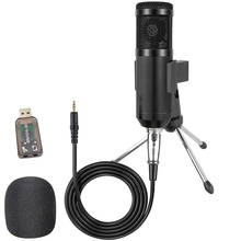 BM 800 Condenser Microphone Kit For Computer With USB Sound Card and BM-800 Mic Tripod Stand BM800 For Karaoke Studio YouTube PC 2024 - buy cheap