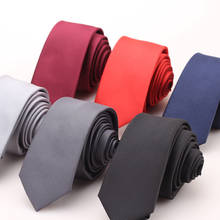 GUSLESON New Design 5cm Slim Tie For Mens Black Red Solid Necktie Man Formal Business Wedding Dress Accessory Gift Ties 2024 - buy cheap