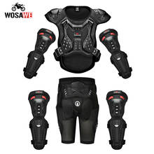 Wosawe conjunto armadura de proteção corpo inteiro da motocicleta corrida ciclismo bicicleta motocross armadura joelheiras elbowpads moto proteção engrenagem 2024 - compre barato