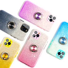 Luxury Bling Glitter Cute Case For iPhone 12 11 Pro Max XS X XR 7 8 Plus SE 2020 Phone With Ring Holder Stand Soft Cover Girl ON 2024 - buy cheap