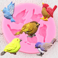 Sparrow Silicone Molds Bird Fondant Mould DIY Baby Birthday Cake Decorating Tools Candy Polymer Clay Chocolate Gumpaste Moulds 2024 - buy cheap