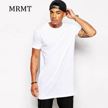 2019 Белые Повседневные Длинные мужские топы в стиле хип-хоп, уличная футболка с длинным рукавом для мужчин, удлиненная футболка с коротким рукавом 2024 - купить недорого